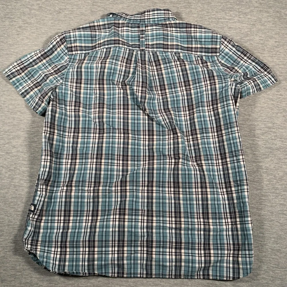 North Face Shirt Mens Extra Large Plaid Short Sleeve Button Up Outdoor Hiking‎